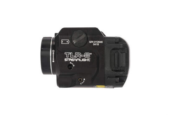 streamlight TLR-8 is powered by one CR123A lithium battery